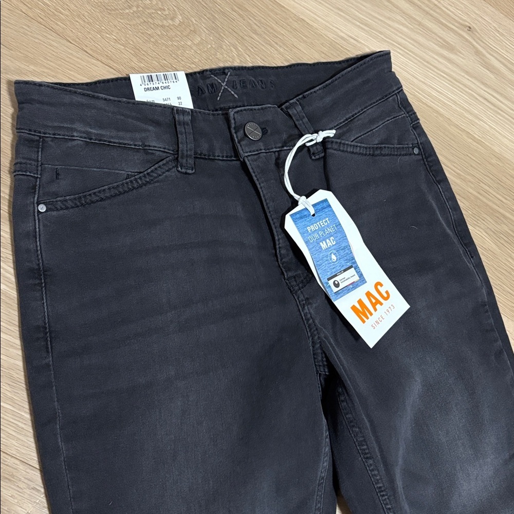 MAC (4) Dream Chic Denim in Anthracite Fancy Wash Cropped Ankle Zipper Slim NWT - Picture 7 of 16